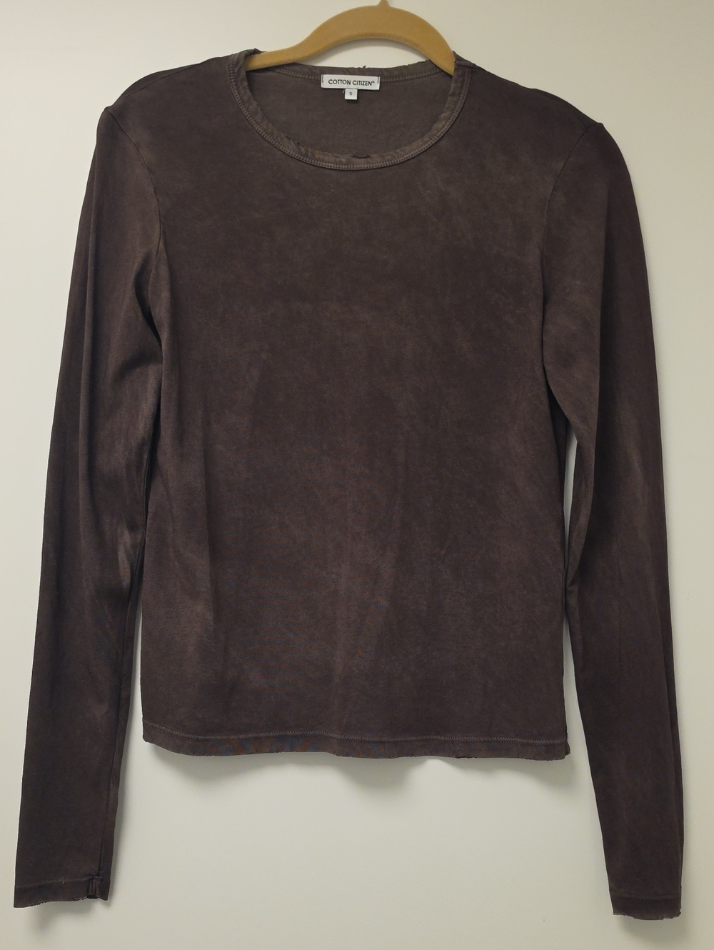 Cotton Citizen Brown Long Sleeve Crewneck Top